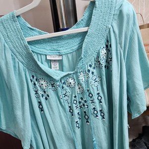 Catherine's Aqua Shirt With Tassels #33